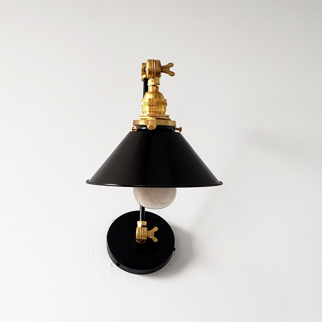 Classic Wall Mounted Cone Adjustable Sconce For Bedroom & Desk