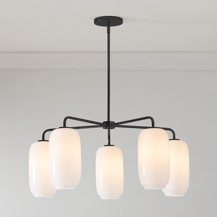 Lumivelle 5-Light Pebble Chandelier - Modern Glass Pendant Lighting