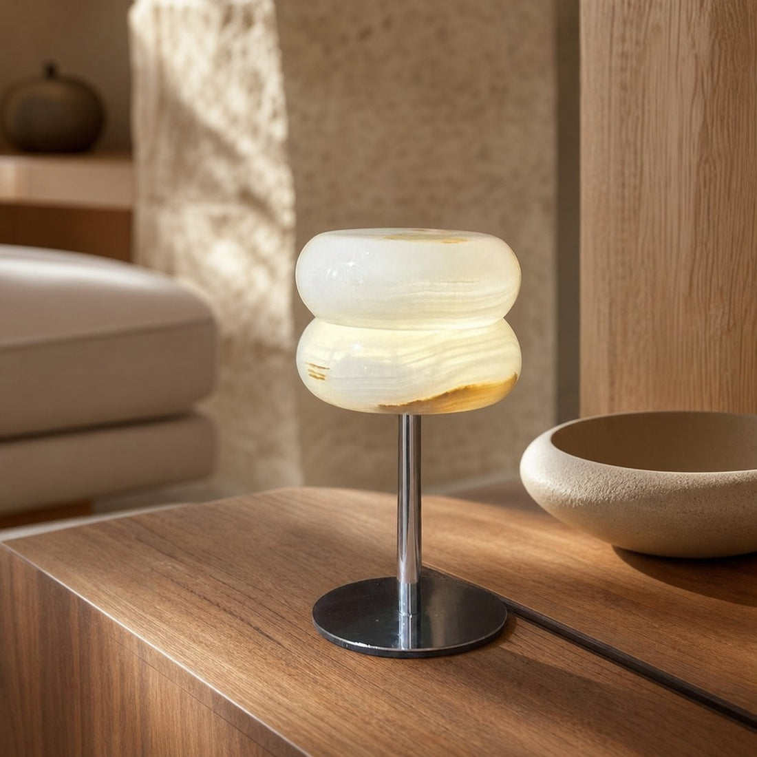 Jade Donut Table Lamp