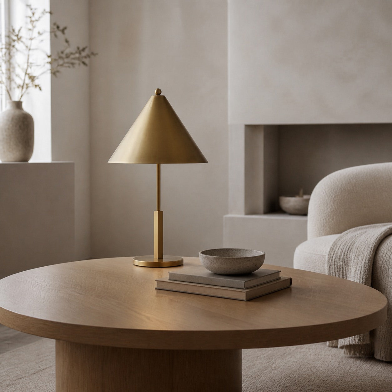 Aurecyl Table Lamp — Sleek Tapered Metal Table Lamp in Vintage-Style Finish for Living Room