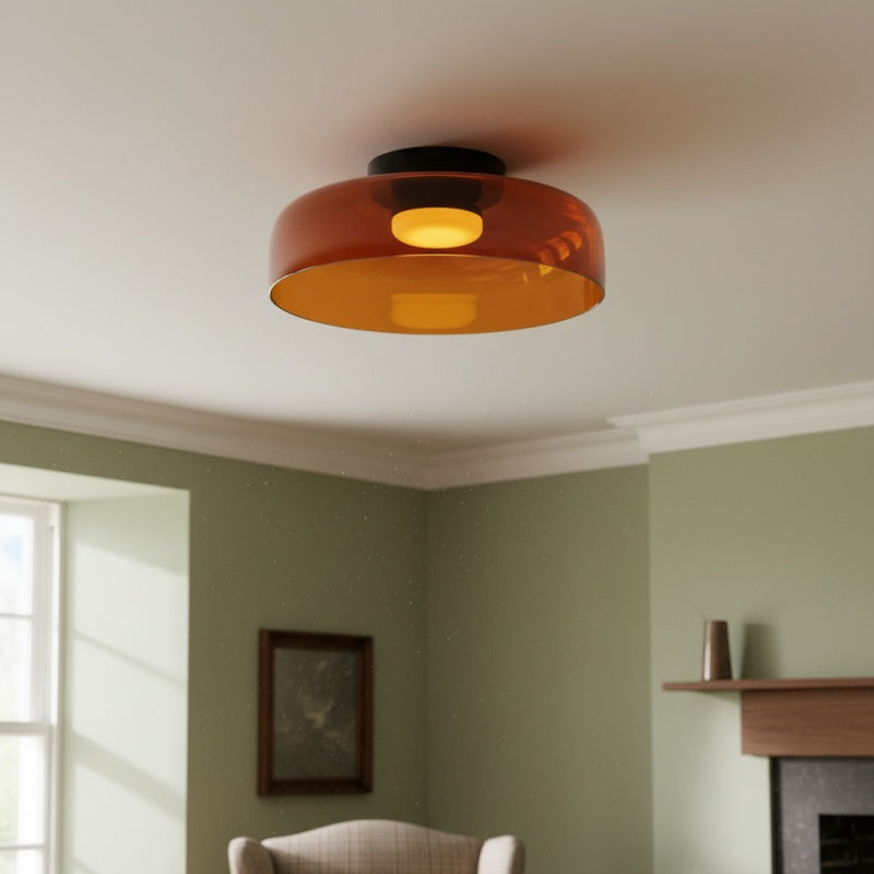 Celestial Modern Glass Ceiling Light - Nordic Design  Glass Disc Fixture for Bedroom and Dining