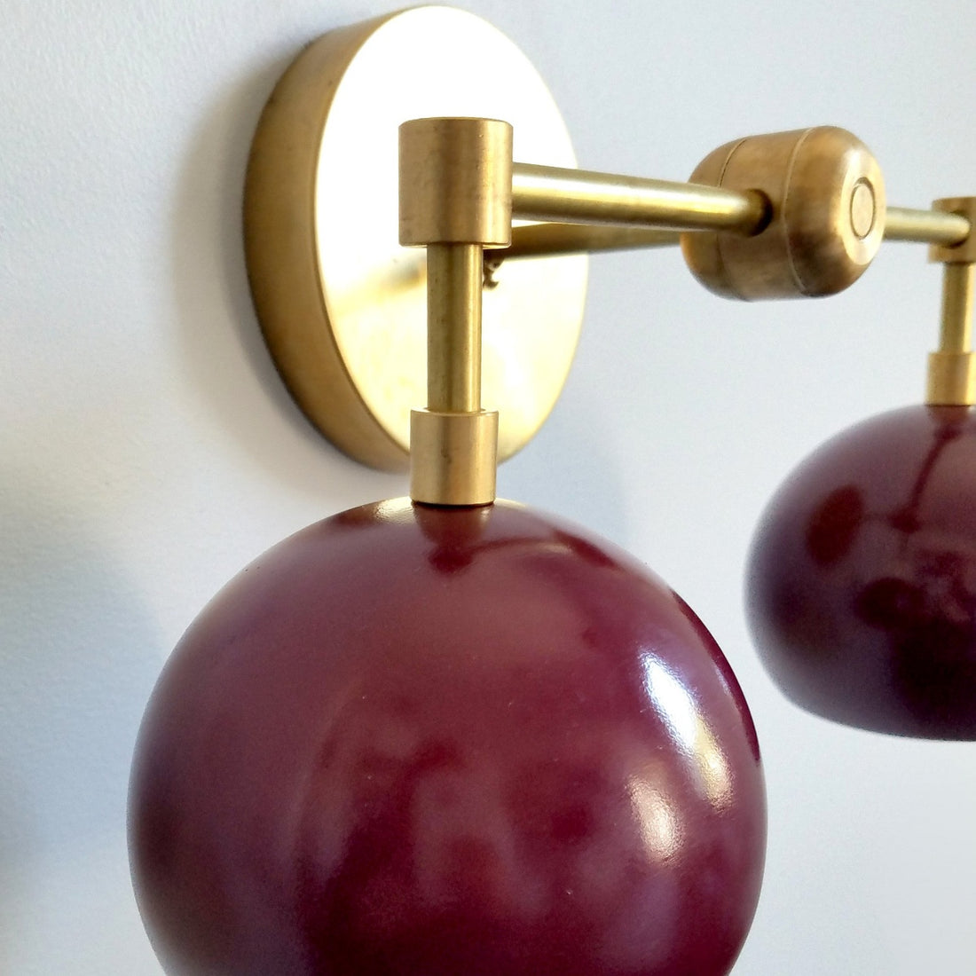 Black Cherry Loa Wall Sconce - Double Bubble Globe-shaped Bath Light