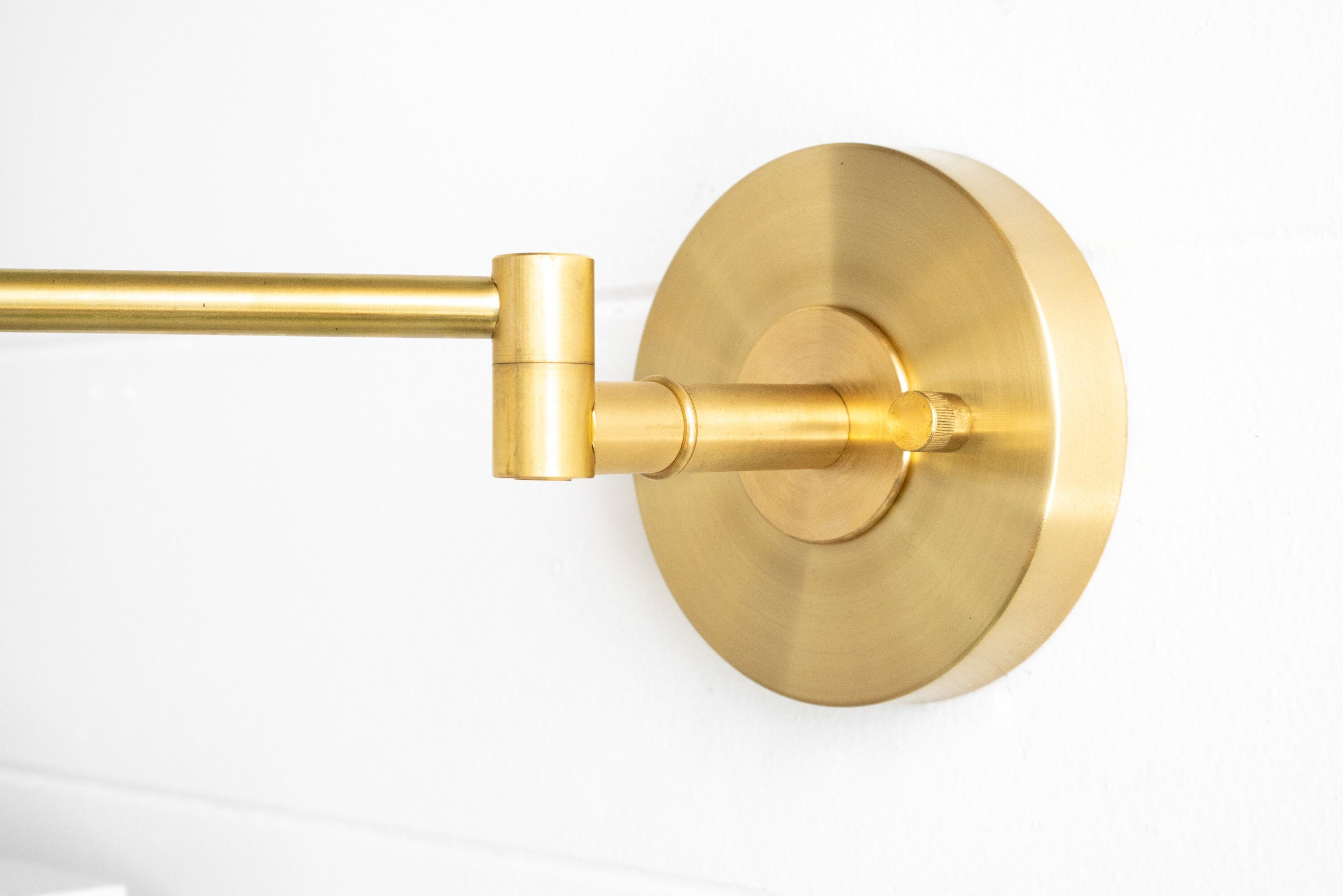 Ornato Luxe Adjustable Arm Wall Light Fixture – Cloth Shade Wall Sconce for Bedside, Entryway