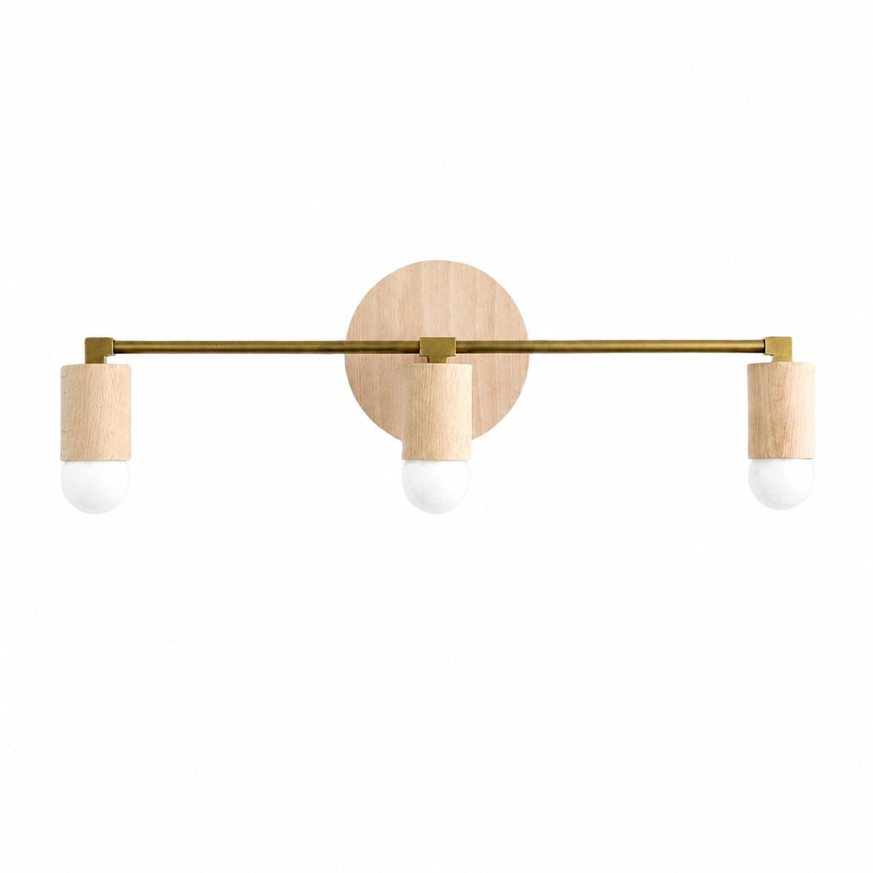 Mobilux Line Wood and Vanity Light - Bohemian Bathroom Lighting Fixture