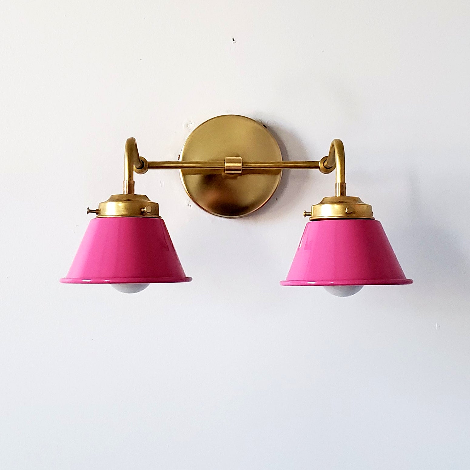 Modern Double Cone Brass Sconce - Accent Lighting For Bathroom & Hallway
