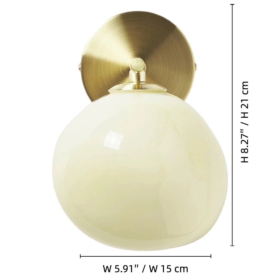 Orra Opal Glass Wall Sconce - Elegant Globe and Metal Sconce for Living Room and Bedroom
