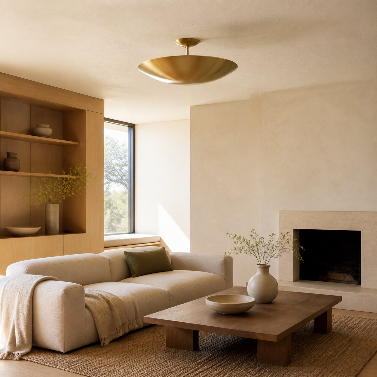 Plara Flush Mount - Rounded Minimalist Dome Metal Ceiling Light for Hallway