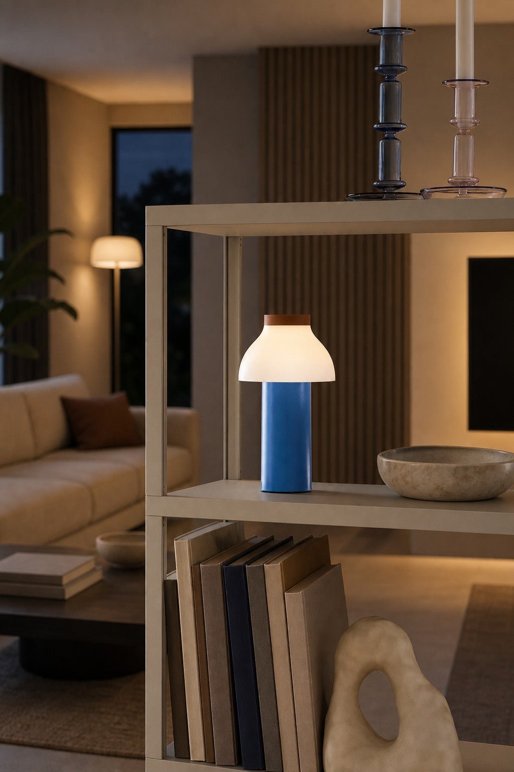 Modern Portable Table Lamp – Minimalist Rechargeable Light for Indoor Outdoor Use