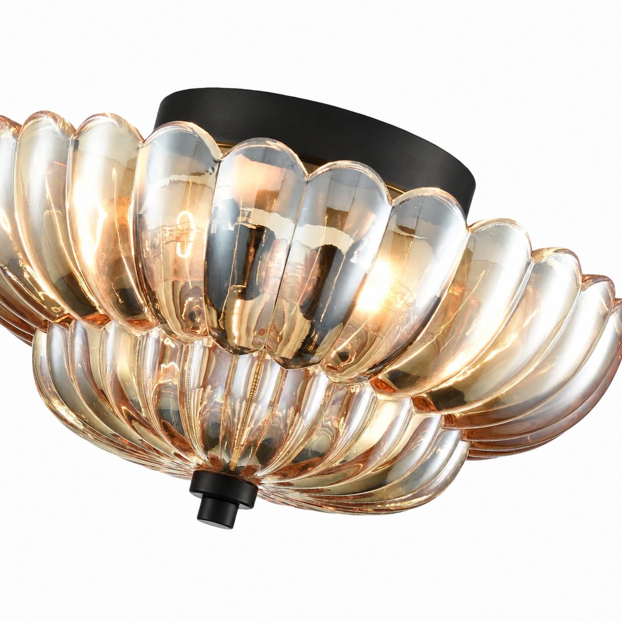 Orilanavo Glass Semi-Flush Ceiling Lamp - Stylish Umbrella Design for Bedroom and Living Room