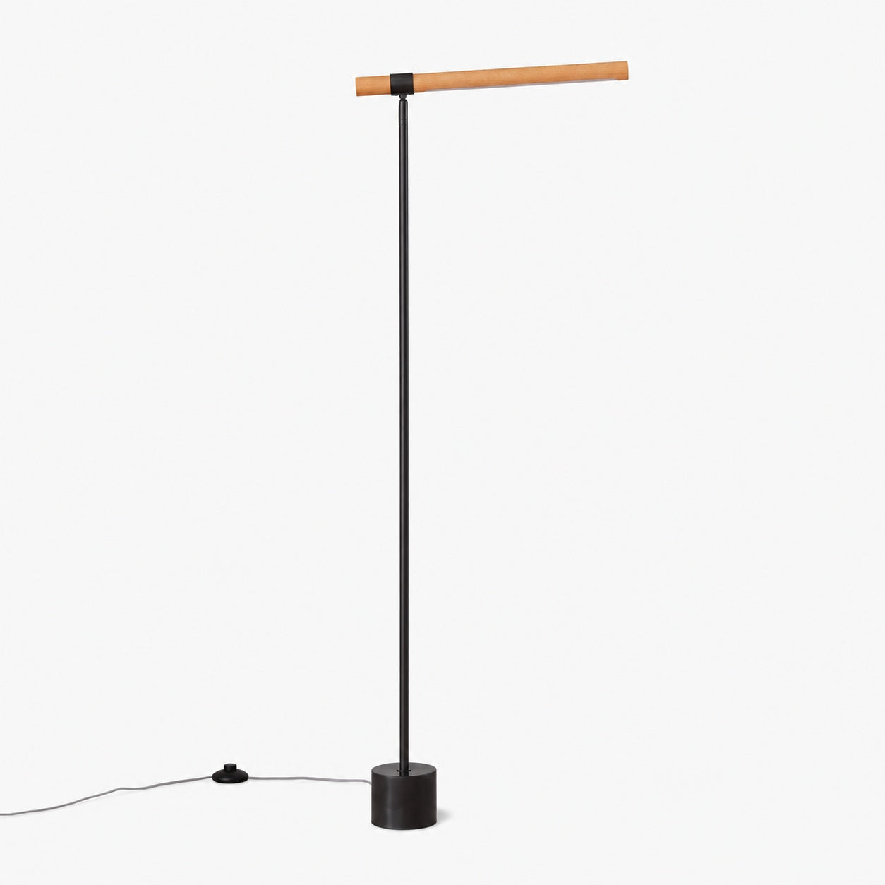 Moss Energy-Efficient Linear Wood LED Floor Lamp – Adjustable Swivel Design