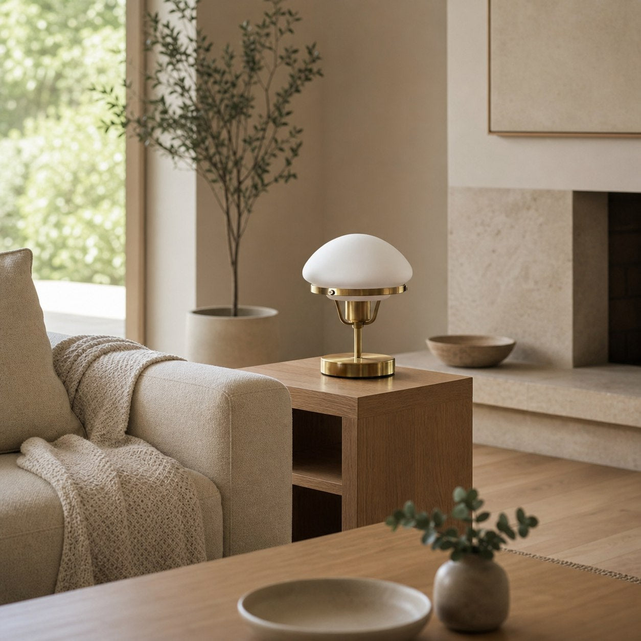 Ornato Luxe Modern Brass or Black Table Lamp - Elegant Desktop Lighting Fixture