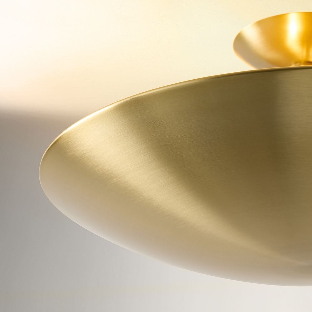 Plara Flush Mount - Rounded Minimalist Dome Metal Ceiling Light for Hallway