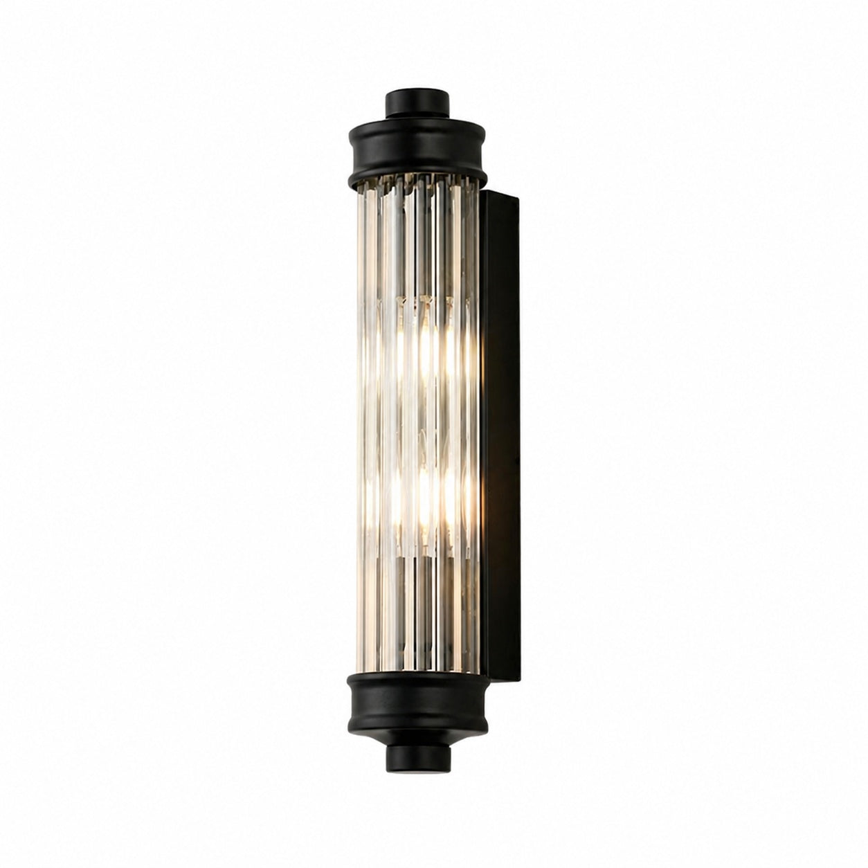 Bravira Ribbed Cylindrical Glass Wall Sconce - Modern Nordic Wall Light for Hallway and Living Space U03