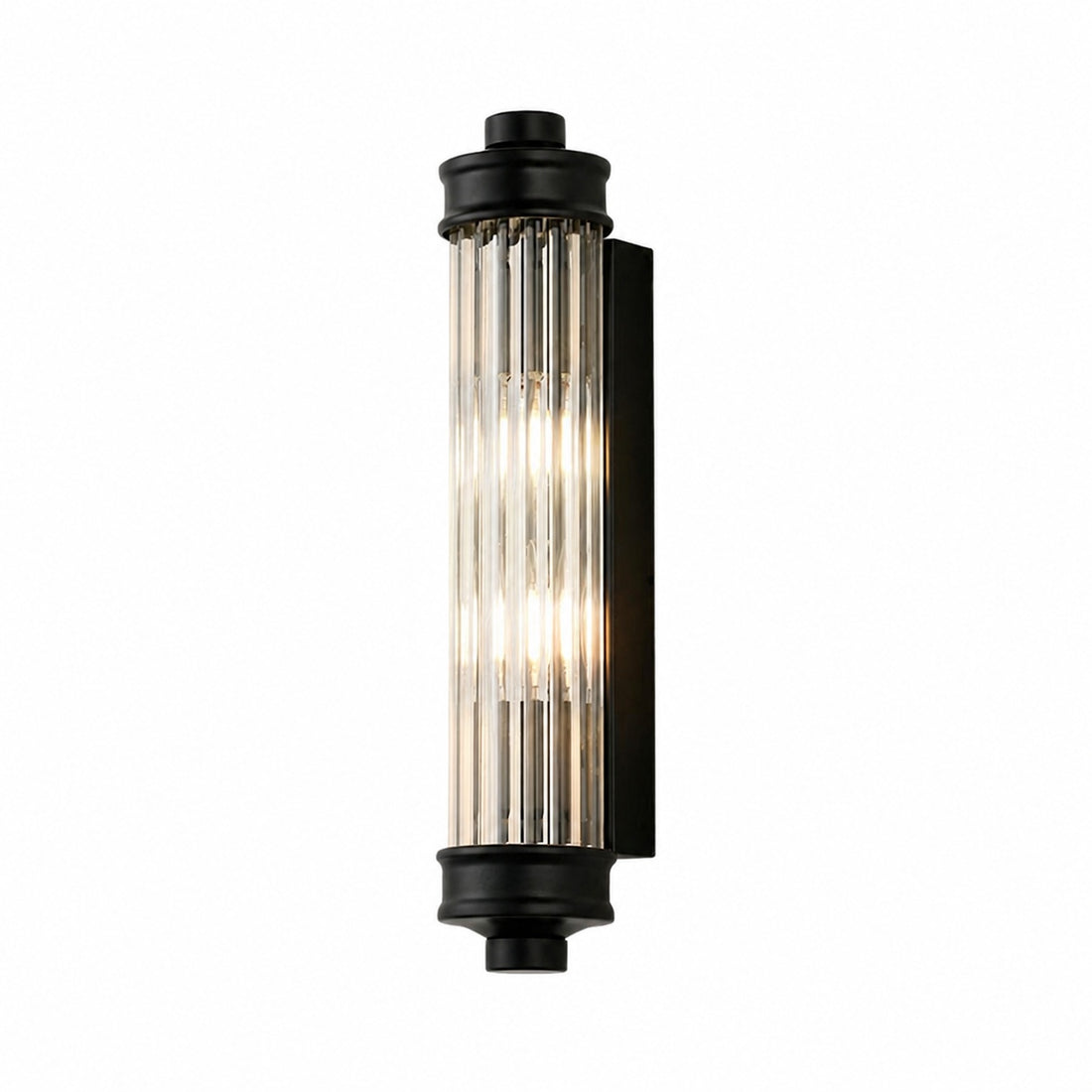 Bravira Ribbed Cylindrical Glass Wall Sconce - Modern Nordic Wall Light for Hallway and Living Space U03