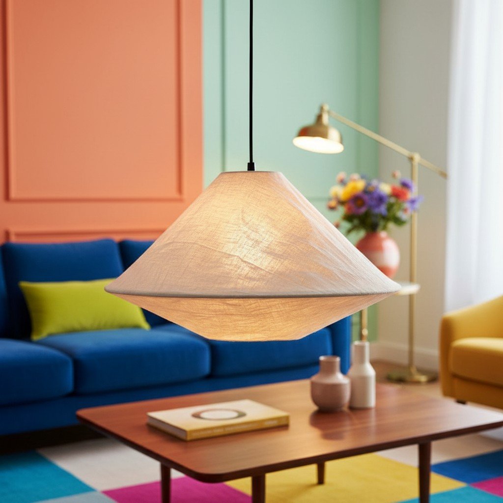 Zalen Collapsible Fabric Shade - Handcrafted Woven Pendant Light for Dining Room and Entryway Ambiance