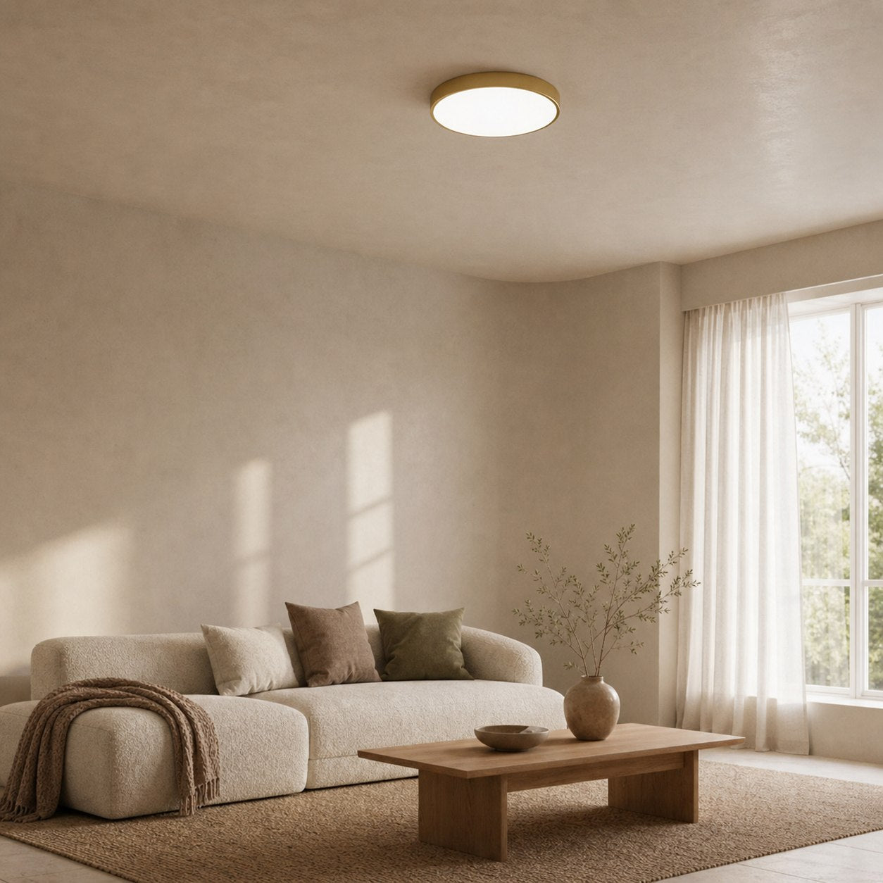 Rondi Minimalist Round LED Ceiling Light - Circular Iron Design for Living Room and Bedroom