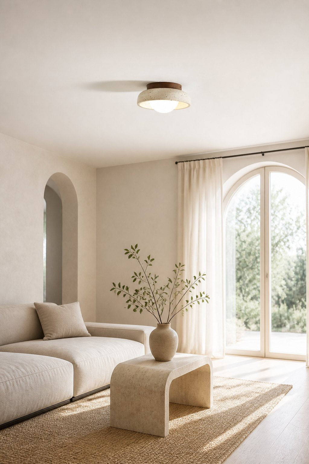 Piedra Travertine Ceiling Lamp
