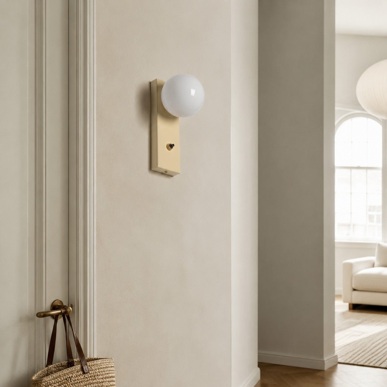 Entryway wall sconce scene