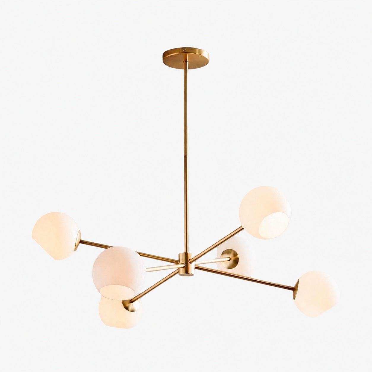 Brina 6-Light Glass Metal Frame Chandelier - Perfect Lighting