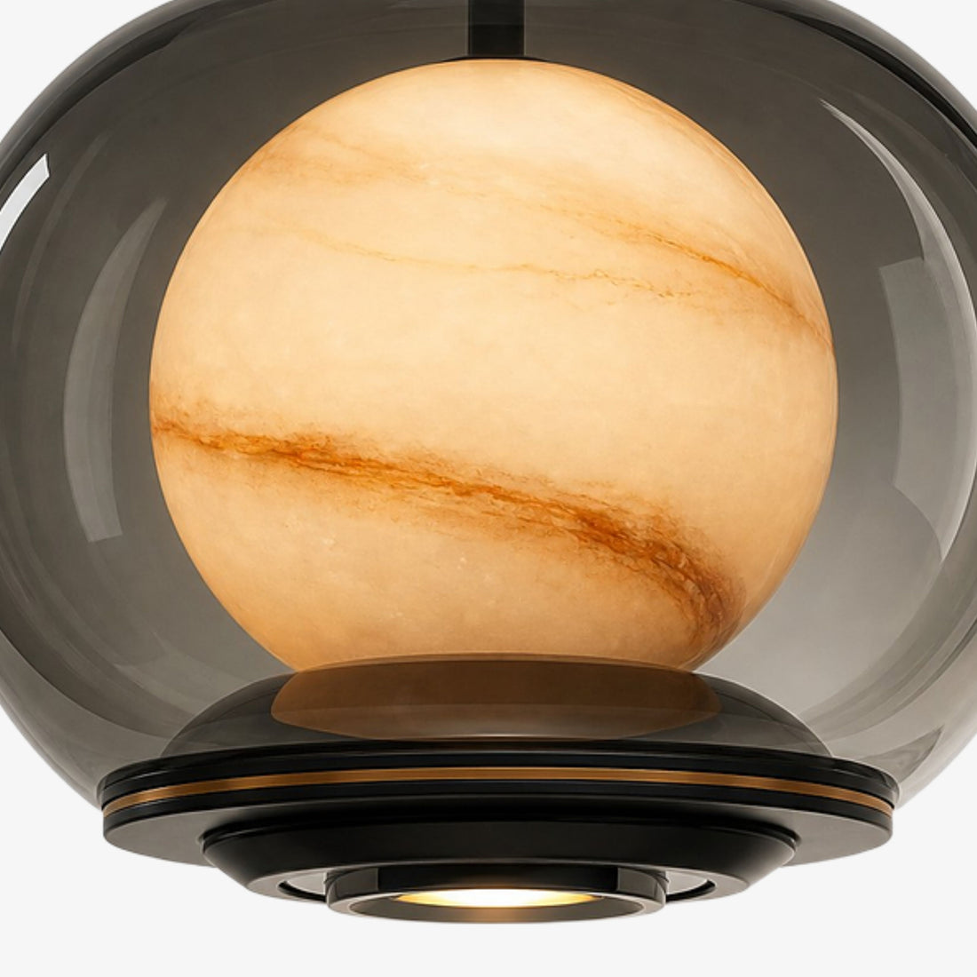 Luma Smoky Glass Globe Modern Pendant Light for Dining Room