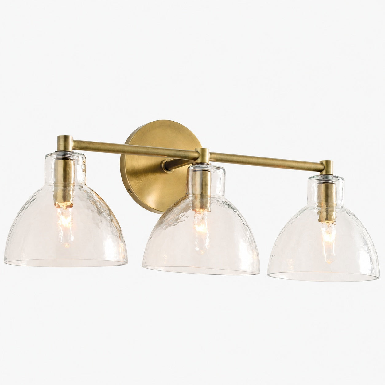 Glavira Recycled Glass Double Sconce - Indoor Brass Wall Lighting