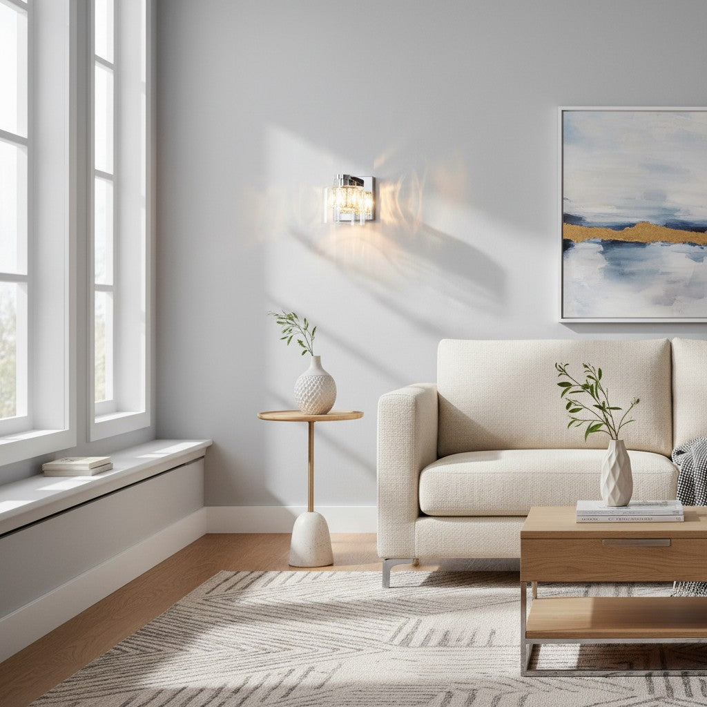 Glomara Sculpted Metal Wall Lamp – Transitional Sconce Ambient Lighting for Bedrooms and Entryways