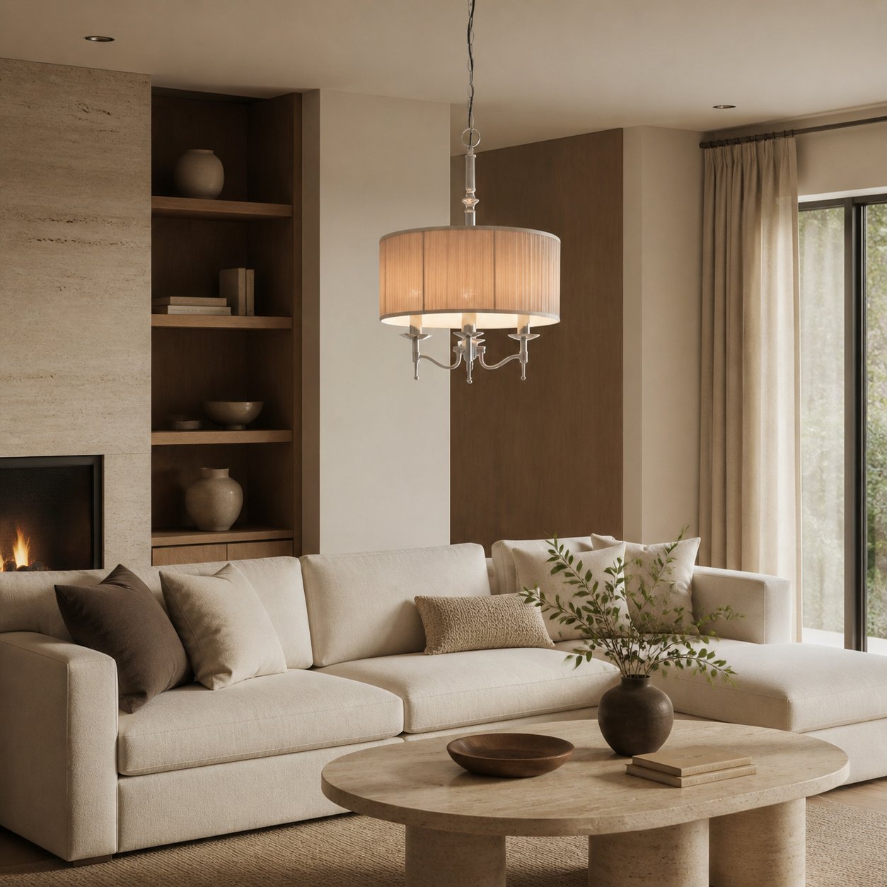 Tela 3-Light Pendant Lamp - Elegant Multi Arm Hanging Light for Living & Dining Spaces