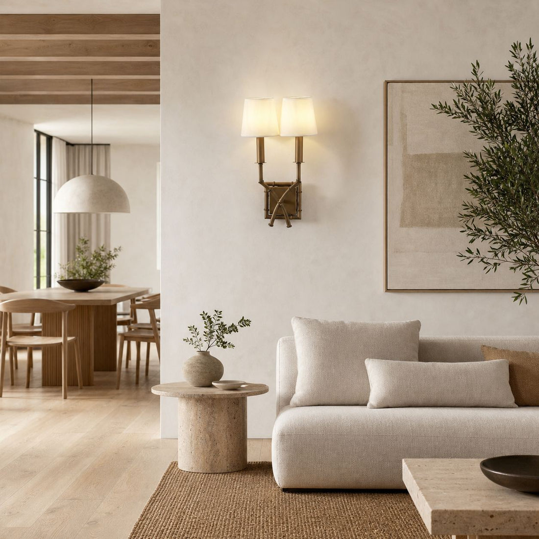 Double Arm Bamboo Sconce