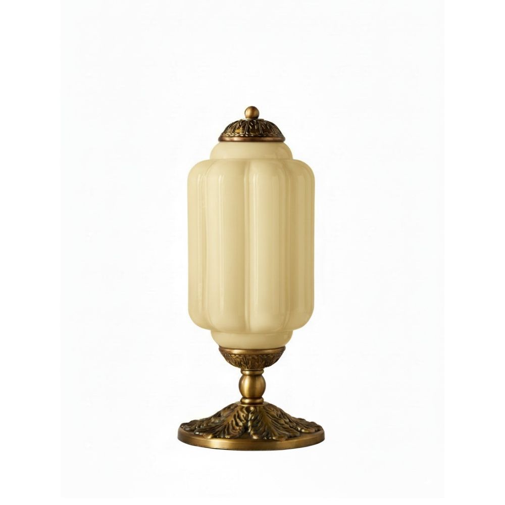 Retro Eloise Milk Glass Table Lamp for Bedroom Decor