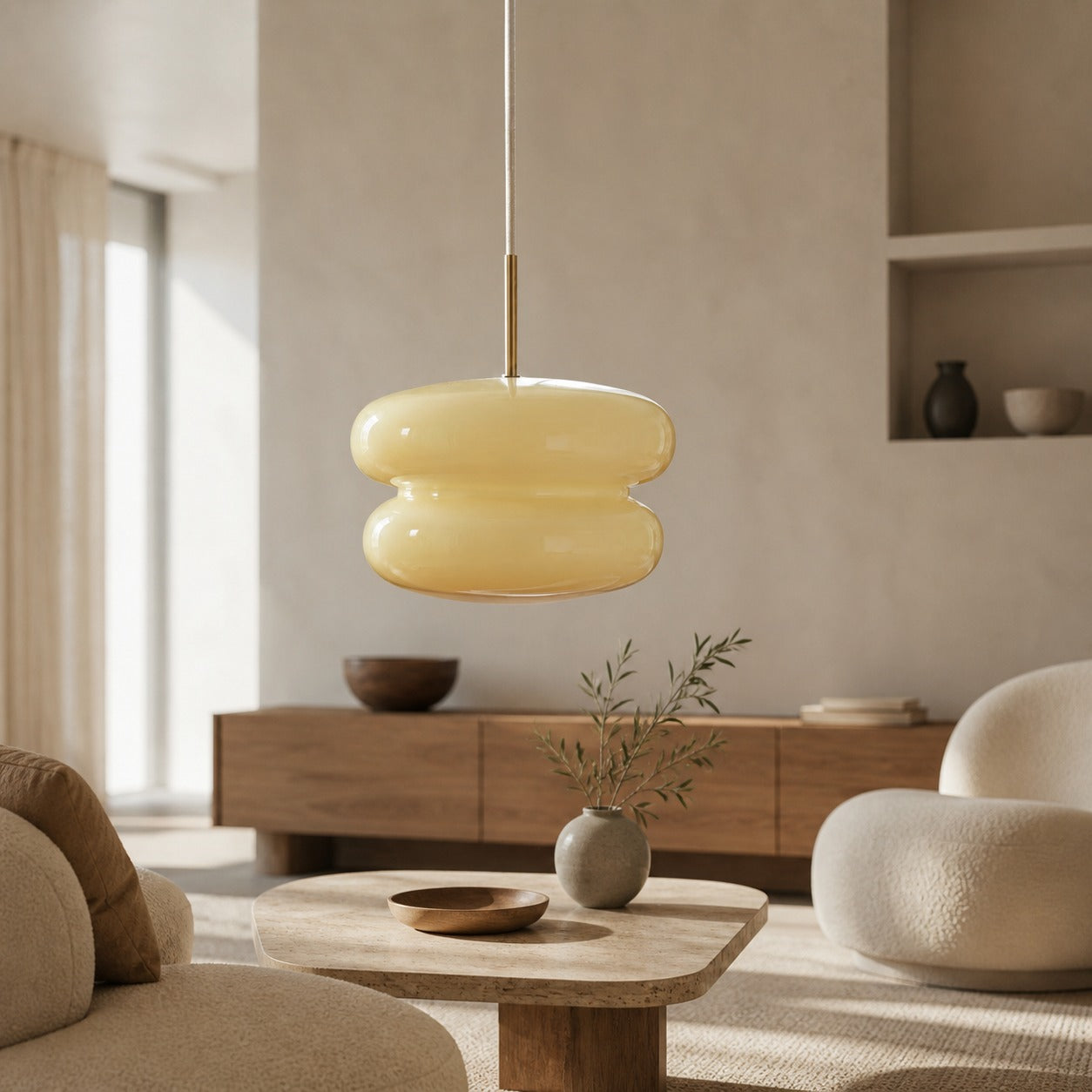 Orra Opal Glass Pendant Lamp - Modern Hanging Lamp