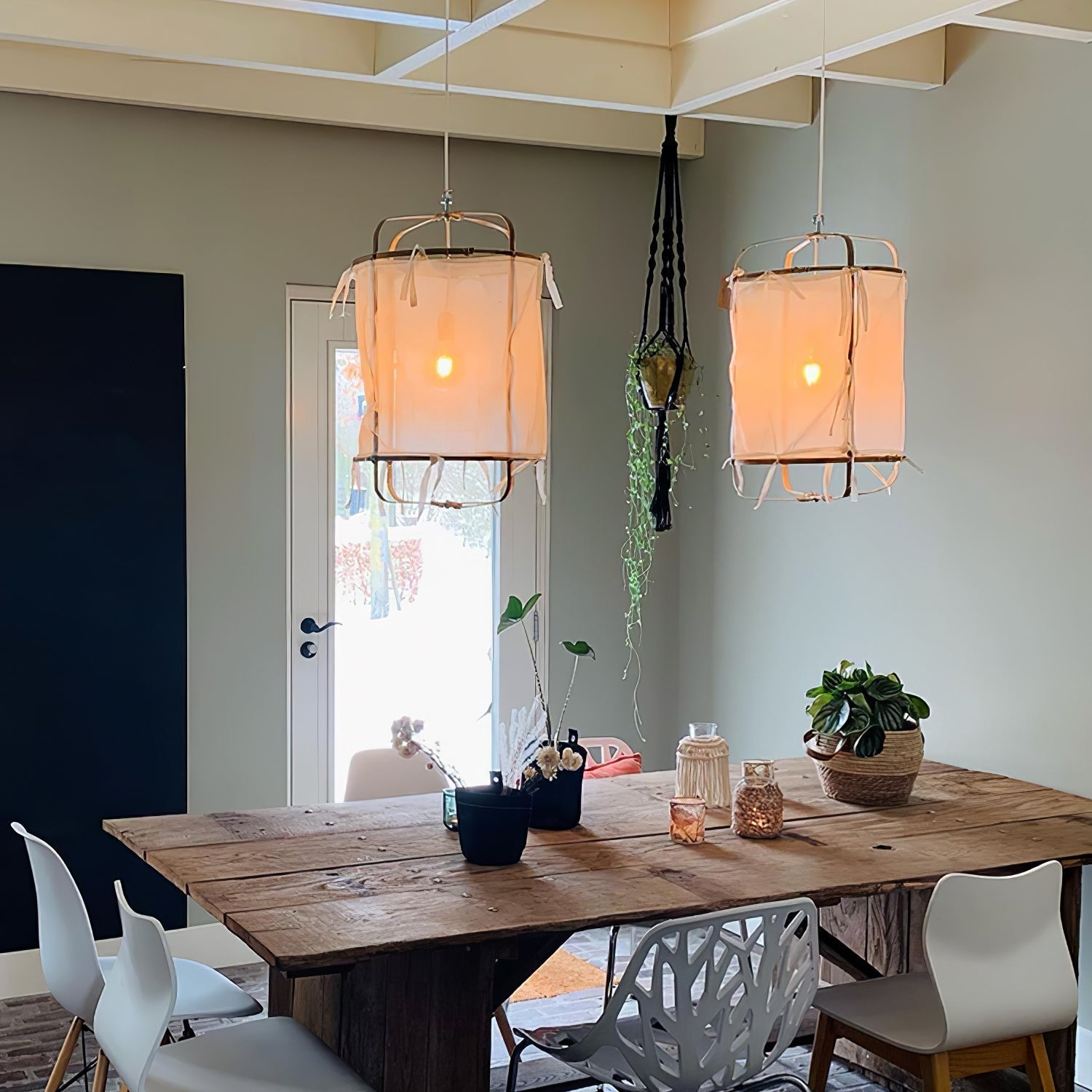 Straight Hollow Tulle Pendant Lighting