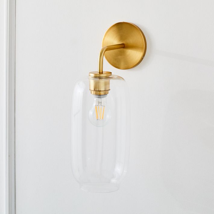 Lumivelle Pebble Sconce - Stylish Wall Light - Glass & Metal, Energy Efficient