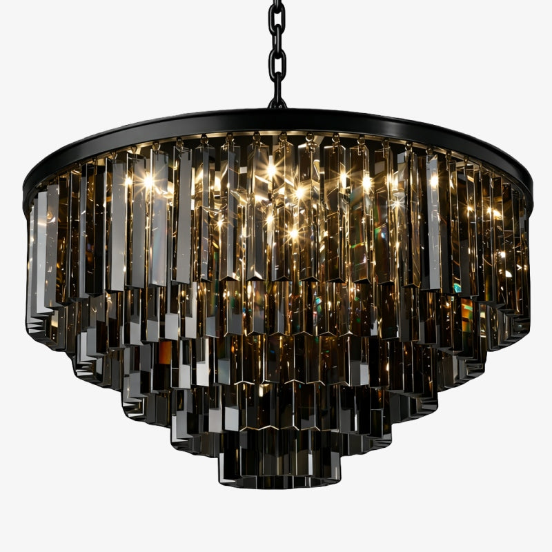 Aurevon Crystal Prism Metal Frame Modern Ceiling Chandelier for Home and Hotel