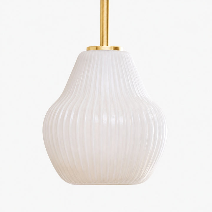 Rivrona Ribbed Pendant – Modern Ribbed Glass Light with Metal Finish
