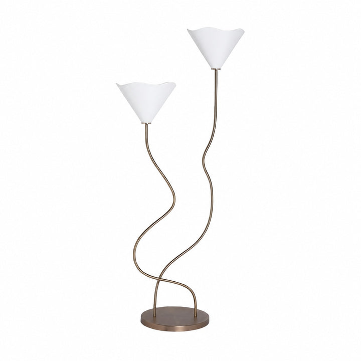 Kysara Floor Lamp - Dual-Stem Floral Design are Suitable for Placement in the Living Room or Bedroom or Study