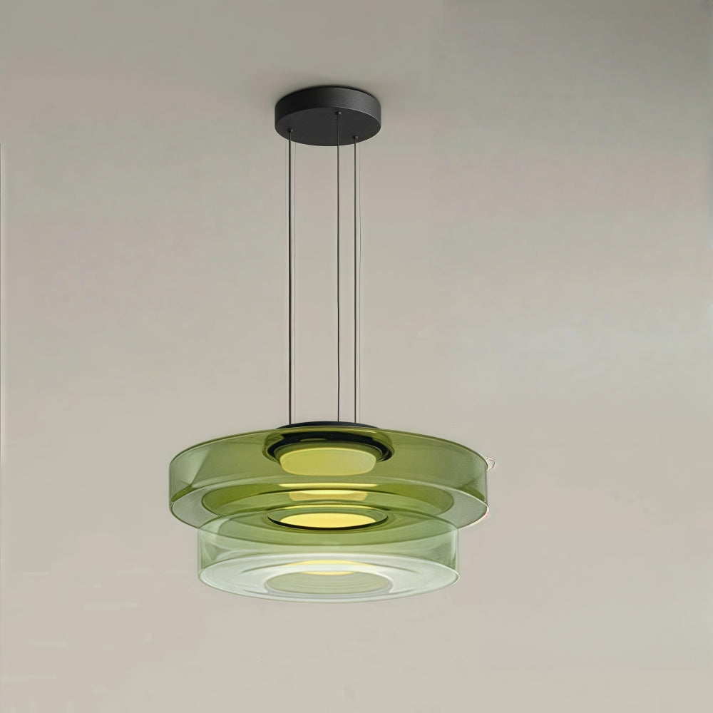 Green Glass Pendant Light - Nordic Levels Series Hanging Light