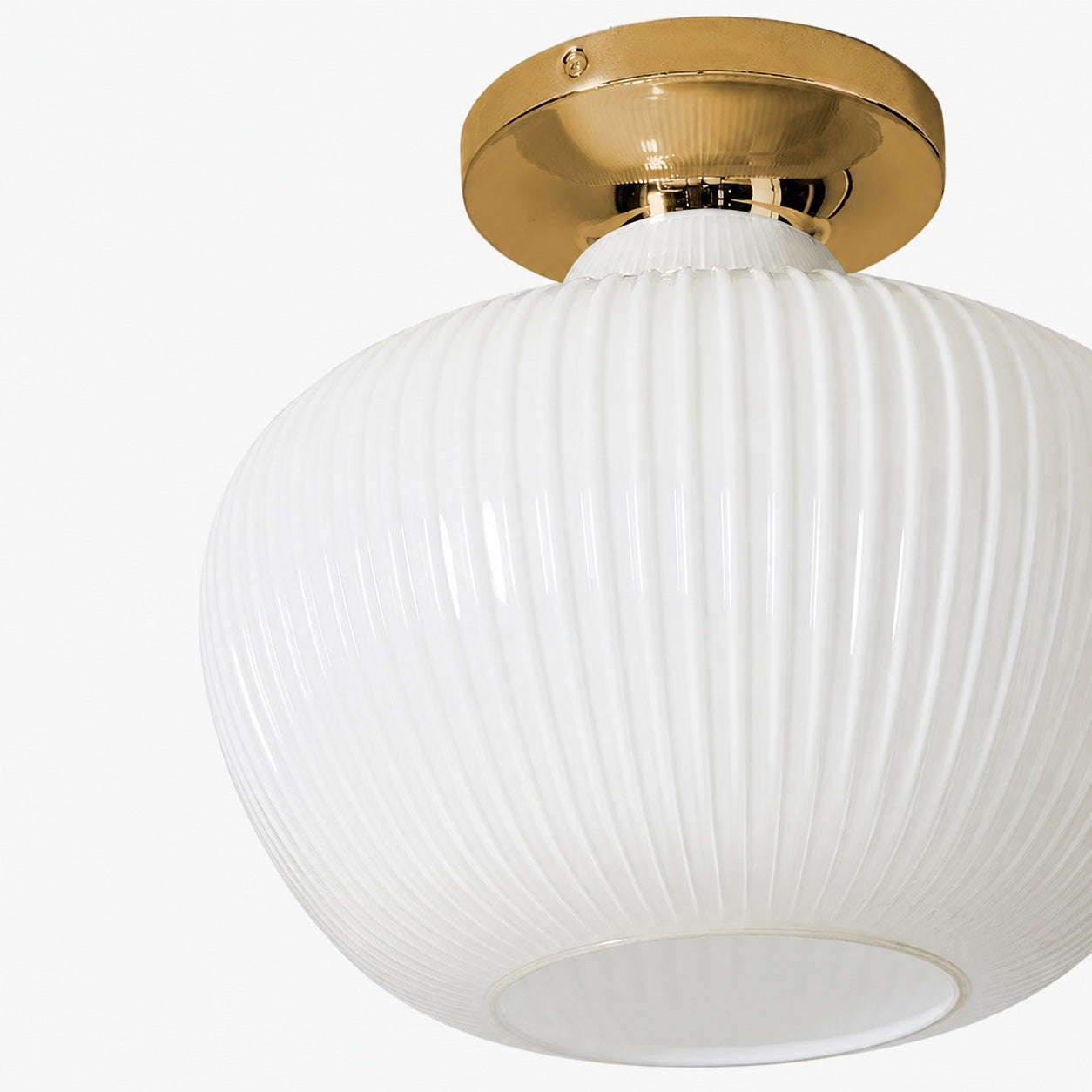 Rivrona Glass Flush Mount Ceiling Light - Modern Champagne Globe Design