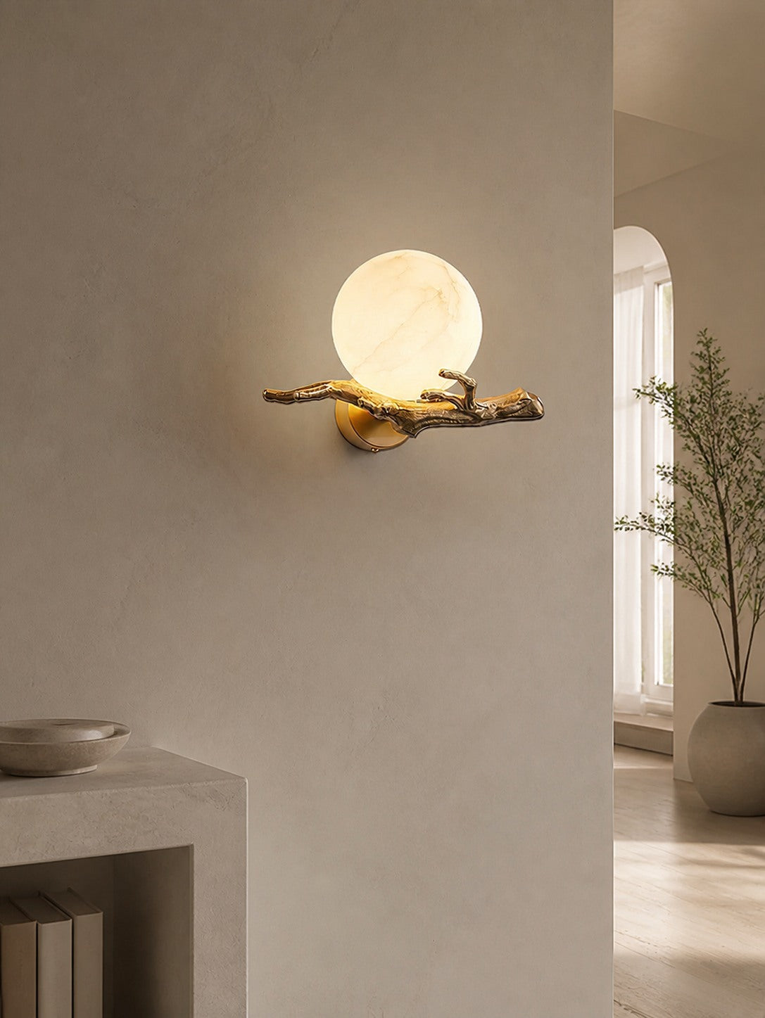 Retro Twigs Alabaster Wall Lamp