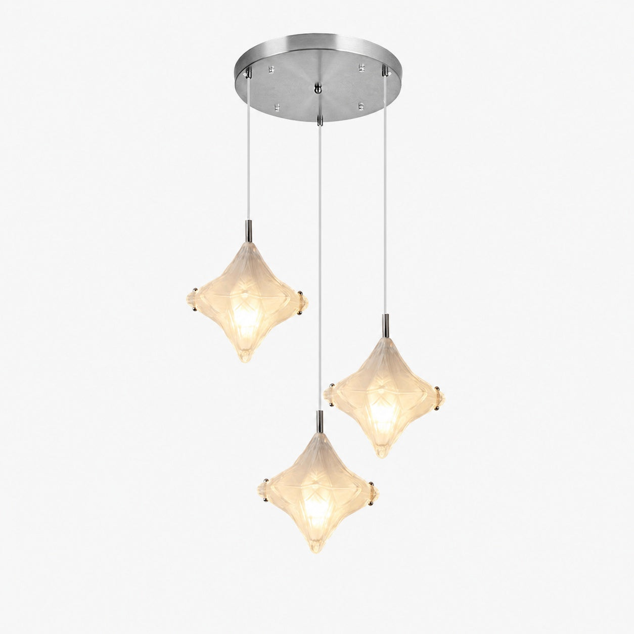 Art Deco Star Staircase Pendant Light – Frosted Glass Hanging Fixture –  Astris Altair