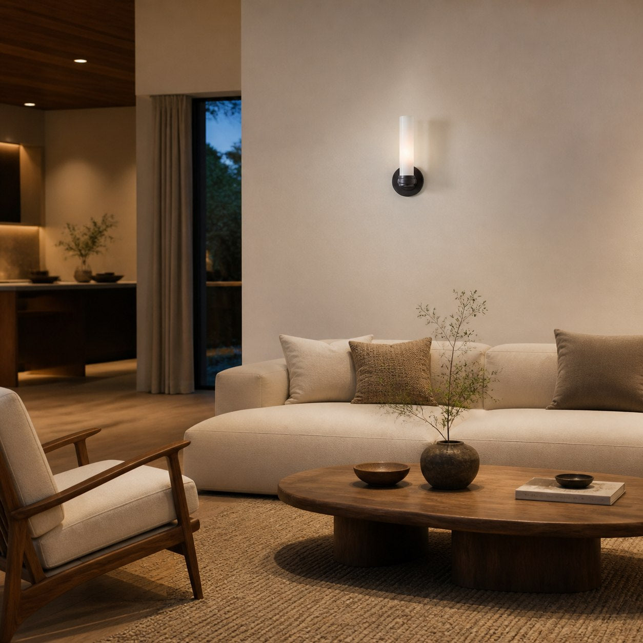 Roven Modern Wall Sconce Inspired with Glass Cylinder Shade - Versatile Accent For Living Room