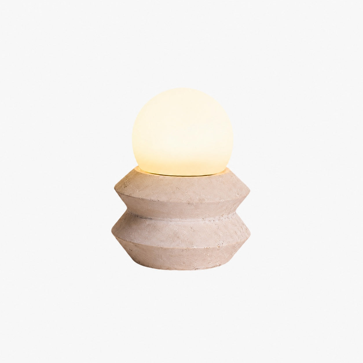 Fin Travertine Table Lamp (Built-in Battery)