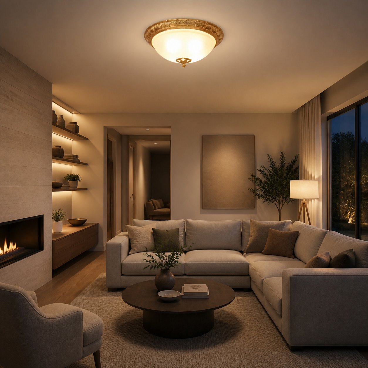 Deltana Flush Ceiling Lamp