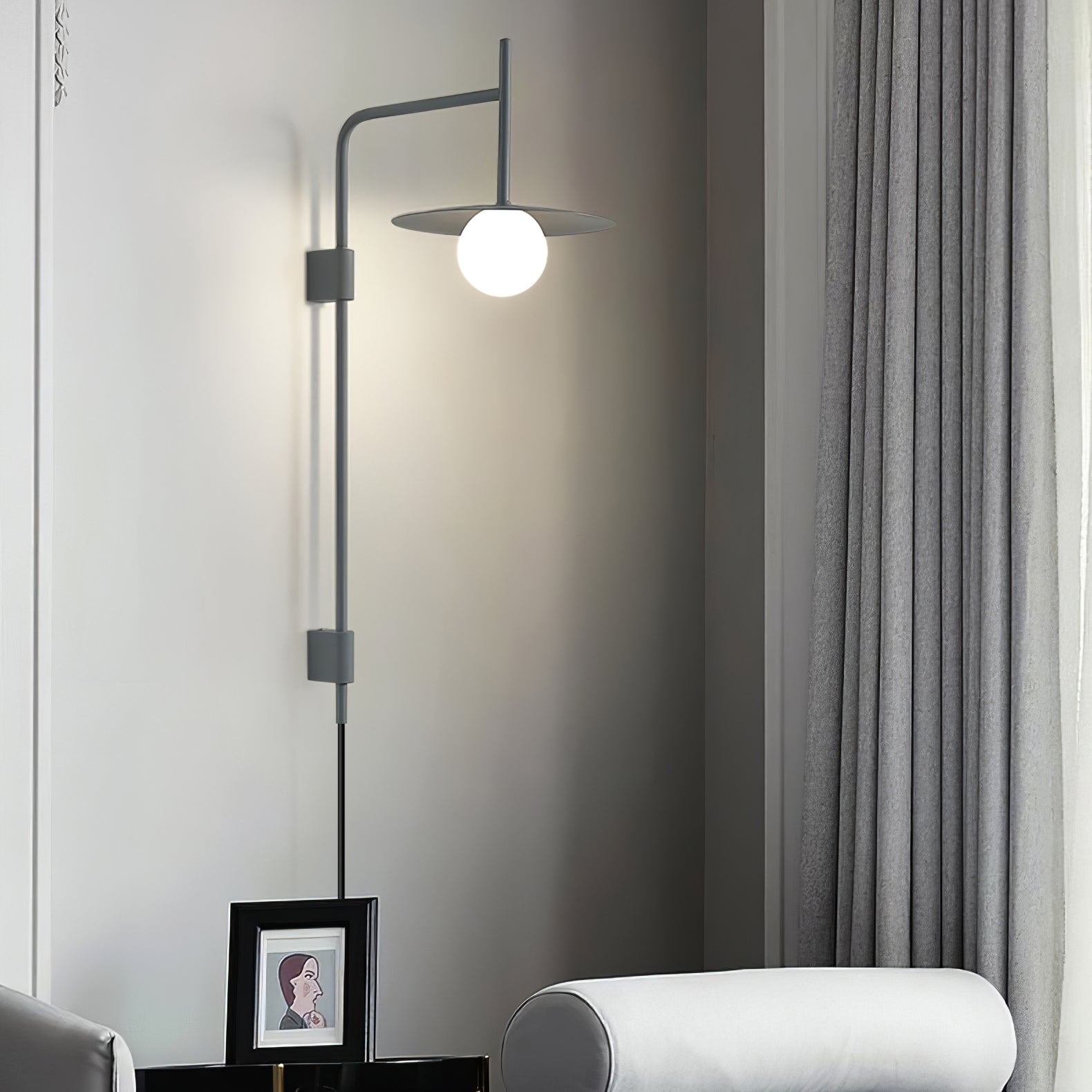 Gea Metal Swing Arm Wall Lamp - Scandinavian Minimalist Nordic Sconce