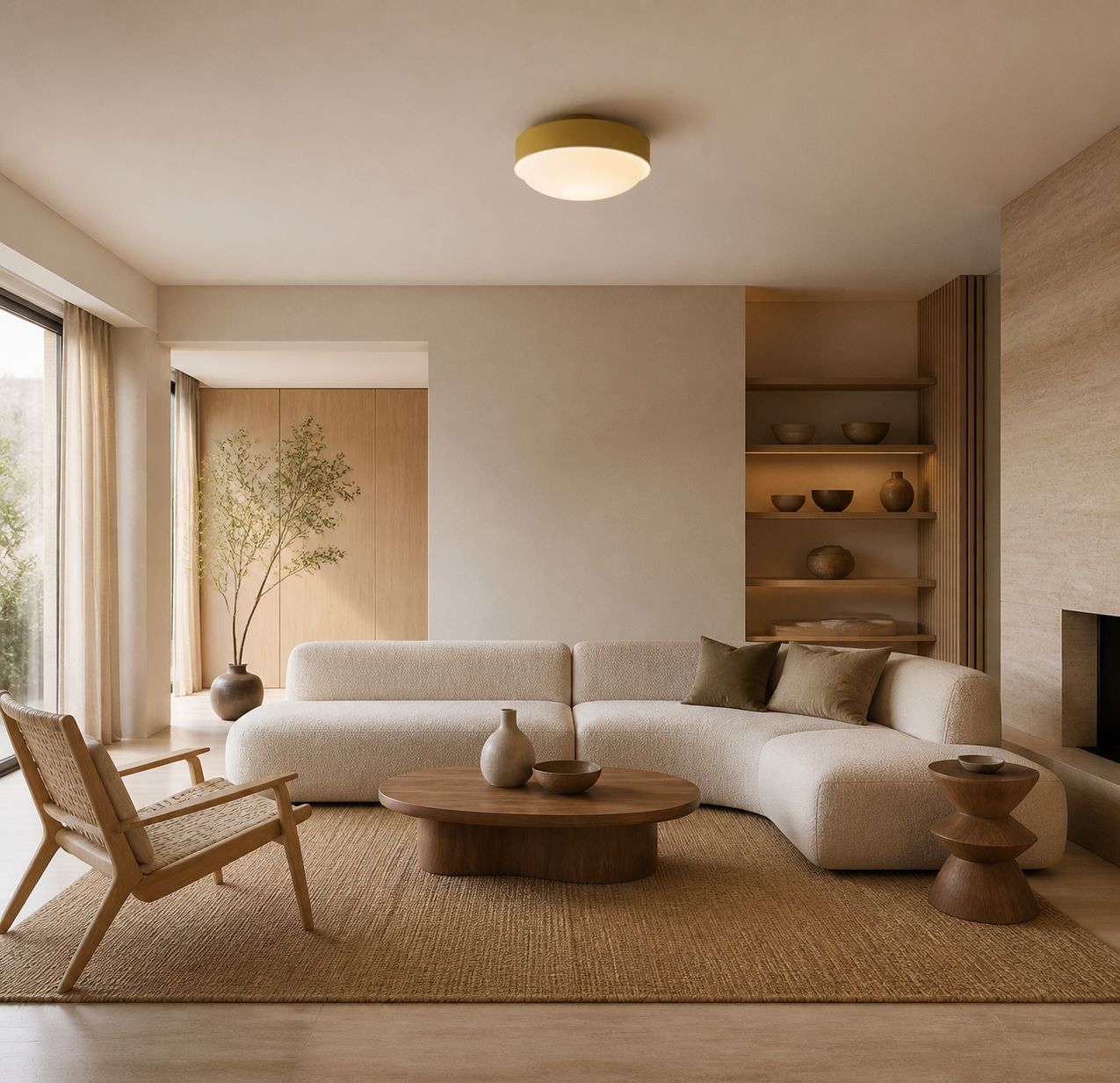 Rolvona Ceiling Fixture – Timeless Modern Aesthetic with Diffuse Ambient Light