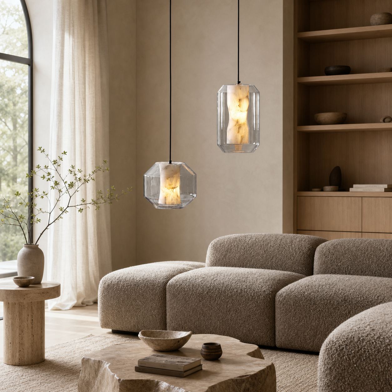 Glass Alabaster Pendant Lamp