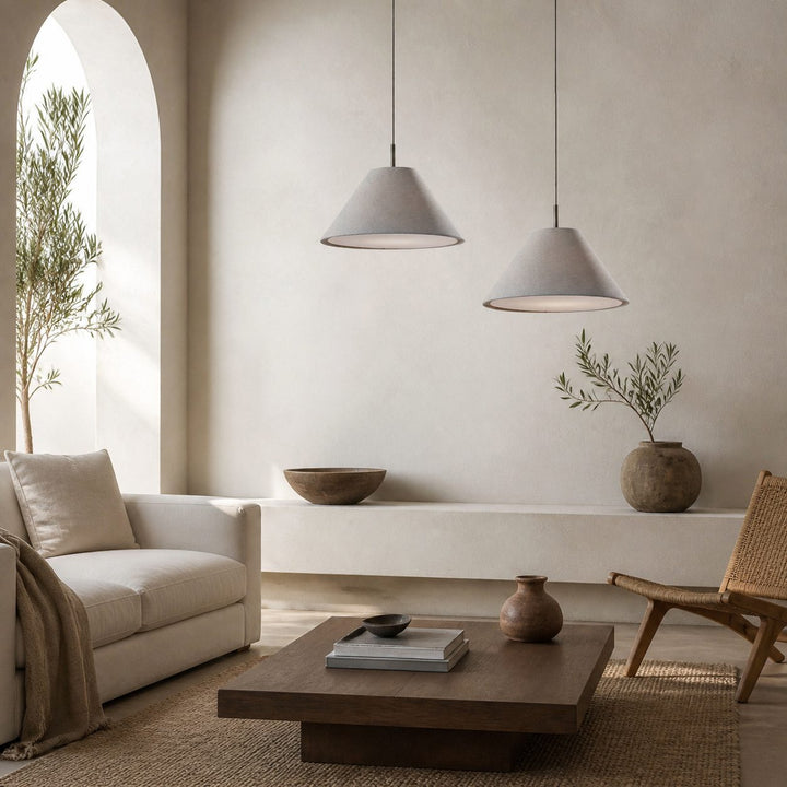 Lorvion Linen Drum Shade Flush Mount & Pendant - Antique Brass Ceiling Light