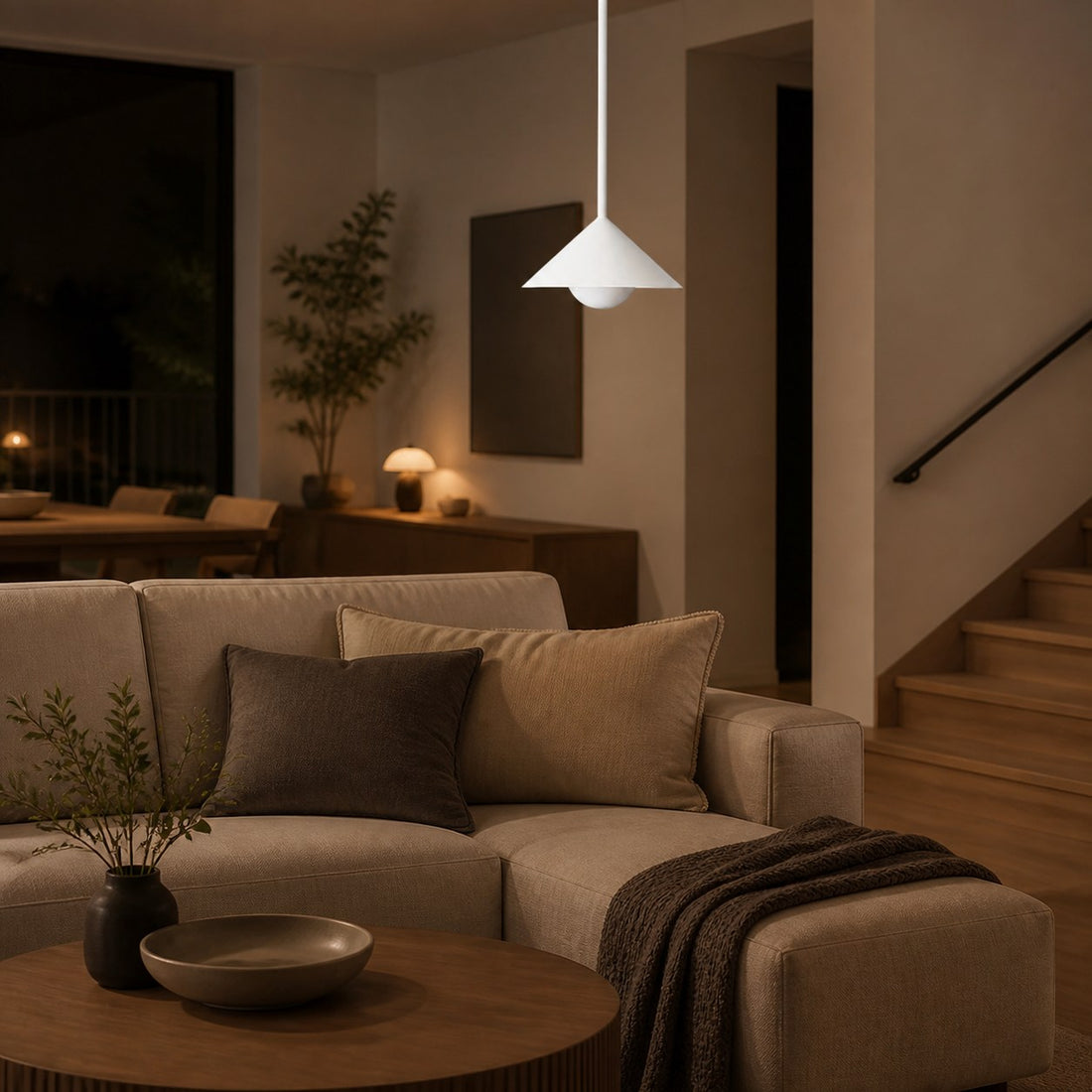 Brivana Adjustable Pendant – Cone Shade Light for Kitchen or Dining