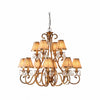 Talonis Multi-light Fabric Chandelier - Elegant Metal Curved Arms for Dining and Living