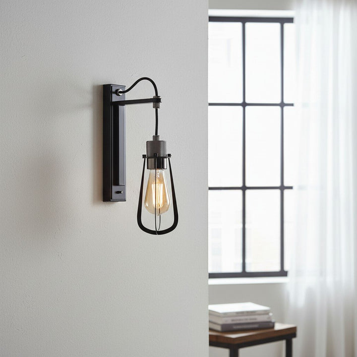 Readium Industrial Metal Wall Sconce - Modern Toggle Switch for Living Room and Study