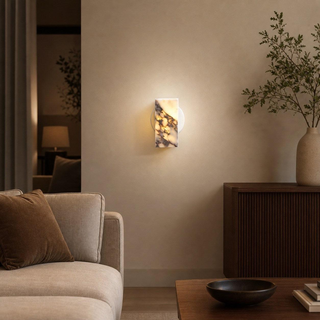 Square Marble Wall Lamp